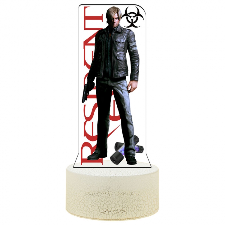Resident Evil Acrylic Night Light 16 Color-changing Remote Control USB Interface Box Set 19X7X4CM white cracked base