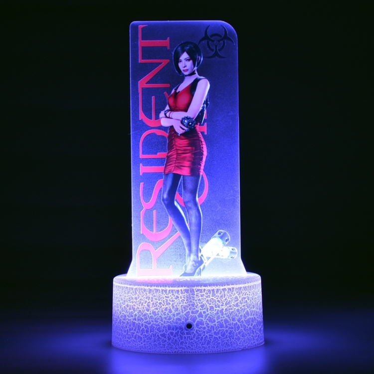 Resident Evil Acrylic Night Light 16 Color-changing Remote Control USB Interface Box Set 19X7X4CM white cracked base