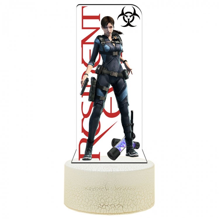Resident Evil Jill-Valentine  Acrylic Night Light 16 Color-changing Remote Control USB Interface Box Set 19X7X4CM white 