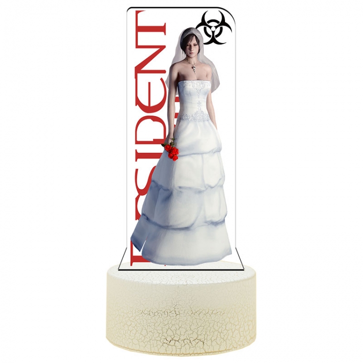 Resident Evil Acrylic Night Light 16 Color-changing Remote Control USB Interface Box Set 19X7X4CM white cracked base