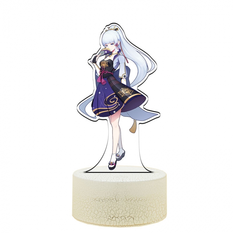 Genshin Impact Acrylic Night Light 16 Color-changing Remote Control USB Interface Box Set 19X7X4CM white cracked base