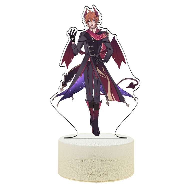 Genshin Impact Acrylic Night Light 16 Color-changing Remote Control USB Interface Box Set 19X7X4CM white cracked base