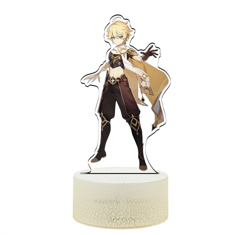 Genshin Impact acrylic night light 16 kinds of color changing remote control USB interface boxed 14X7X4CM white cracked 