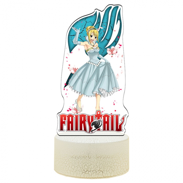 Fairy tail Acrylic Night Light 16 Color-changing Remote Control USB Interface Box Set 19X7X4CM white cracked base