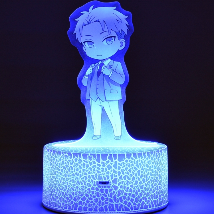 SPY×FAMILY acrylic night light 16 kinds of color changing remote control USB interface boxed 14X7X4CM white cracked base