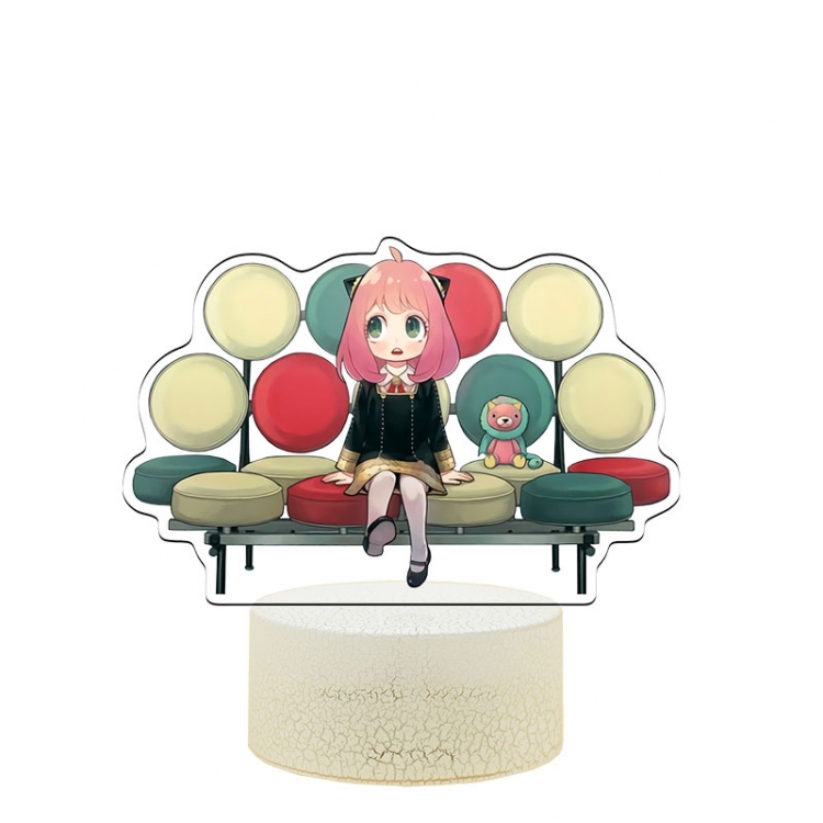 SPY×FAMILY acrylic night light 16 kinds of color changing remote control USB interface boxed 14X7X4CM white cracked base