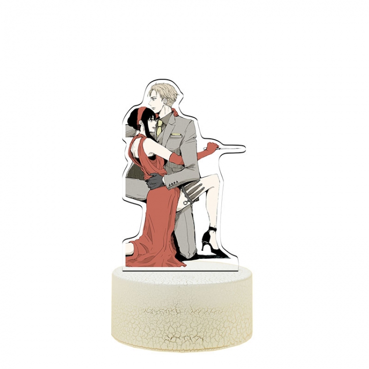 SPY×FAMILY Acrylic Night Light 16 Color-changing Remote Control USB Interface Box Set 19X7X4CM white cracked base