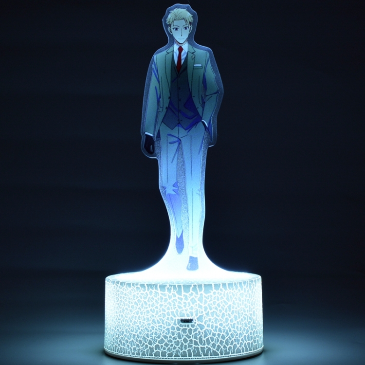 SPY×FAMILY Acrylic Night Light 16 Color-changing Remote Control USB Interface Box Set 19X7X4CM white cracked base