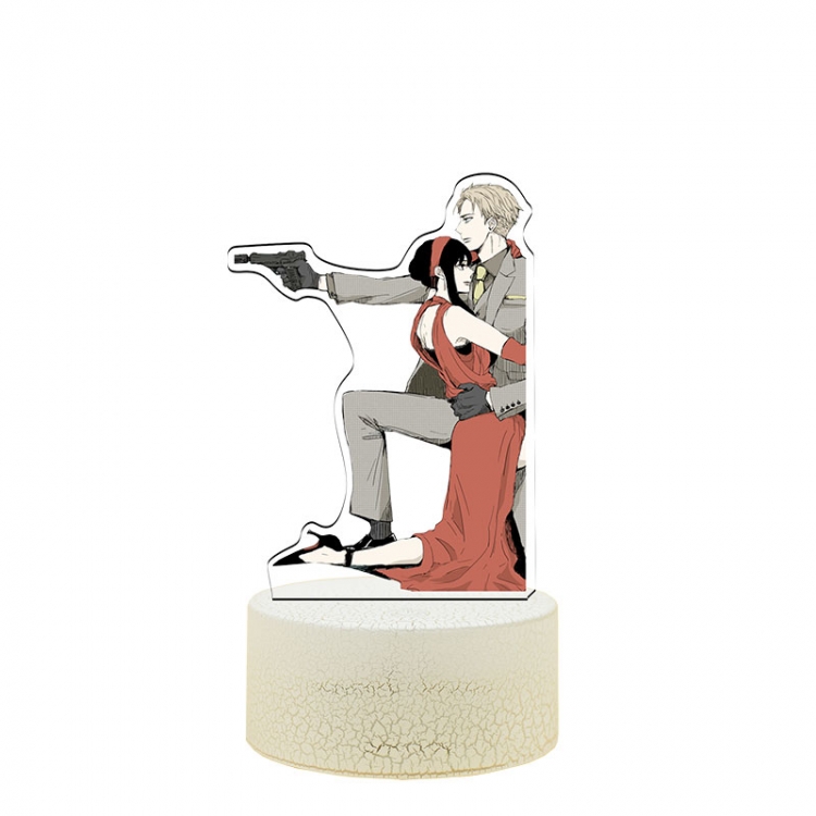 SPY×FAMILY Acrylic Night Light 16 Color-changing Remote Control USB Interface Box Set 19X7X4CM white cracked base