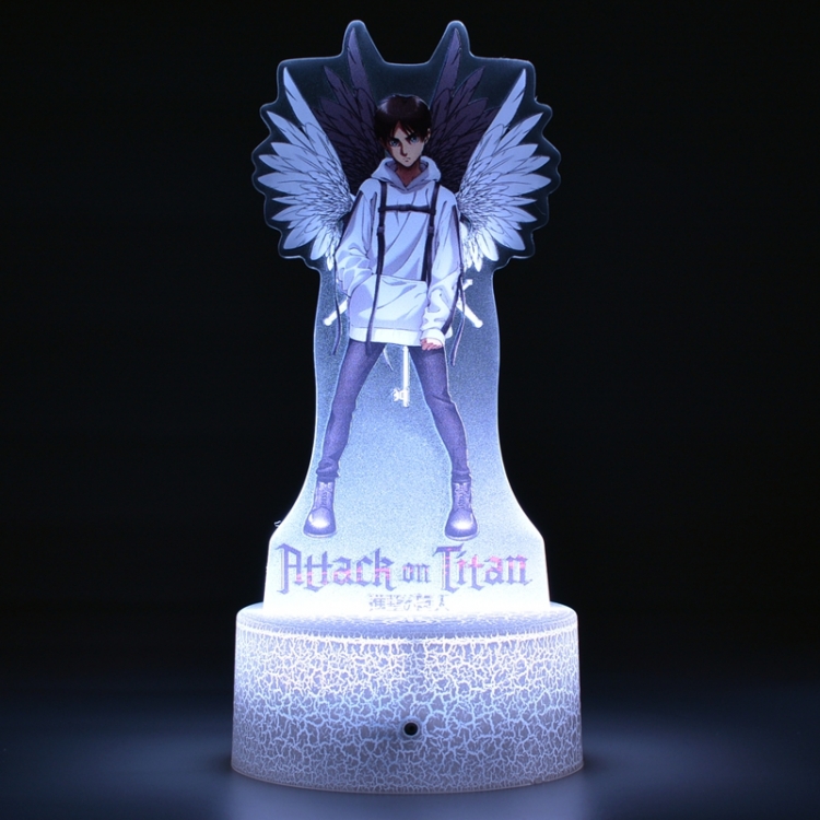 Shingeki no Kyojin Acrylic Night Light 16 Color-changing Remote Control USB Interface Box Set 19X7X4CM white cracked bas