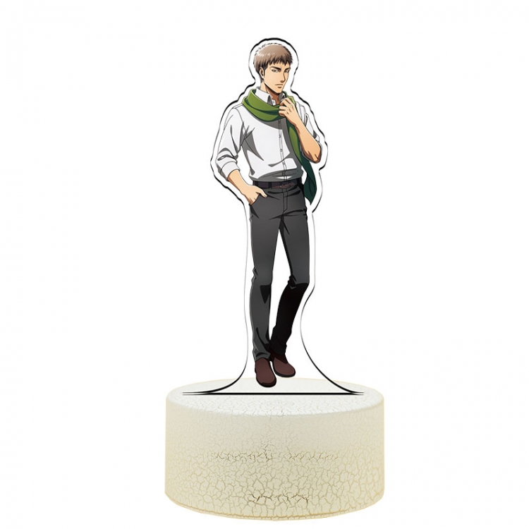 Shingeki no Kyojin Acrylic Night Light 16 Color-changing Remote Control USB Interface Box Set 19X7X4CM white cracked bas