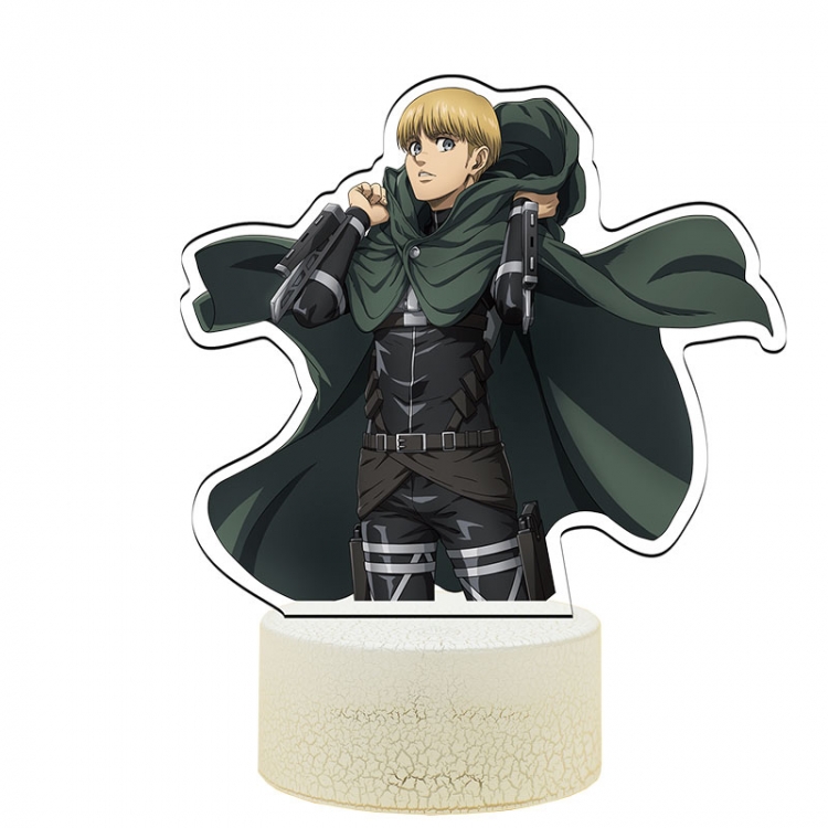 Shingeki no Kyojin Acrylic Night Light 16 Color-changing Remote Control USB Interface Box Set 19X7X4CM white base