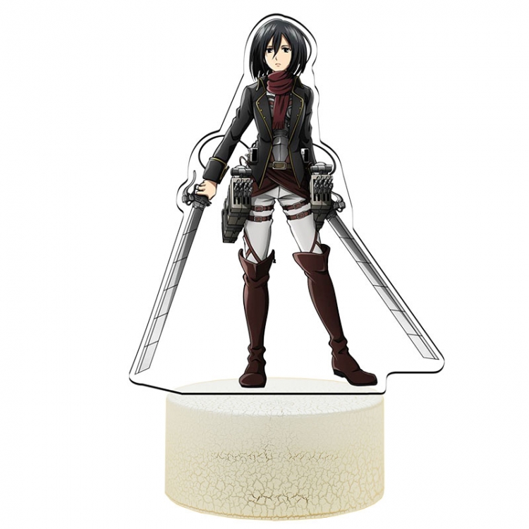 Shingeki no Kyojin special edition Acrylic Night Light 16 Color-changing USB Interface Box Set 19X7X4CM white base