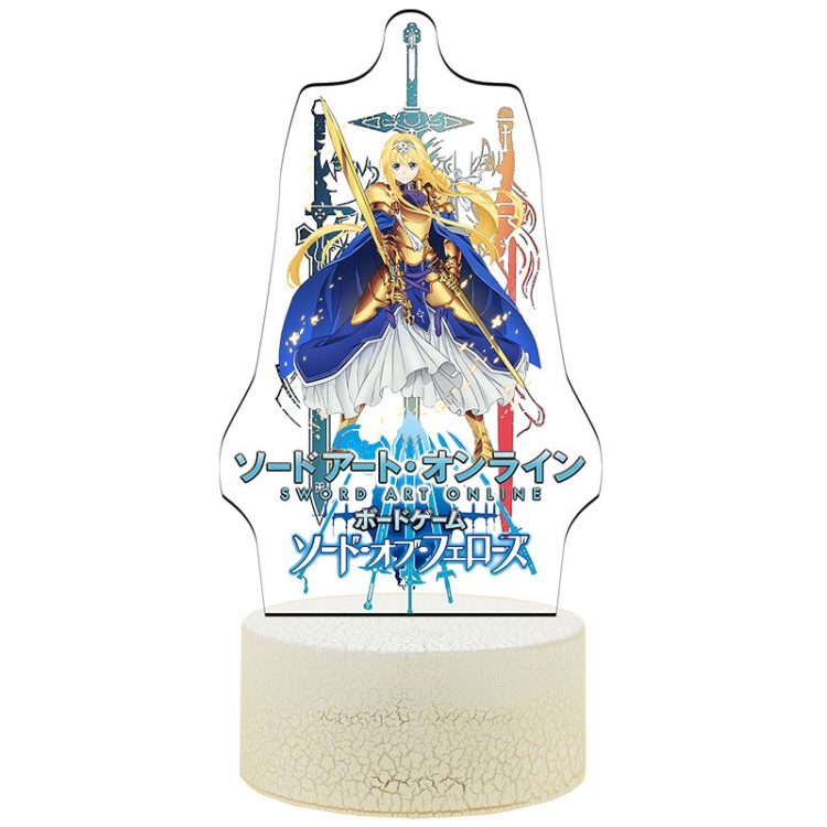 Sword Art Online Acrylic Night Light 16 Color-changing USB Interface Box Set 19X7X4CM white base