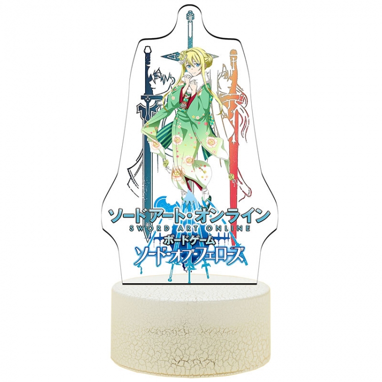Sword Art Online Acrylic Night Light 16 Color-changing USB Interface Box Set 19X7X4CM white base