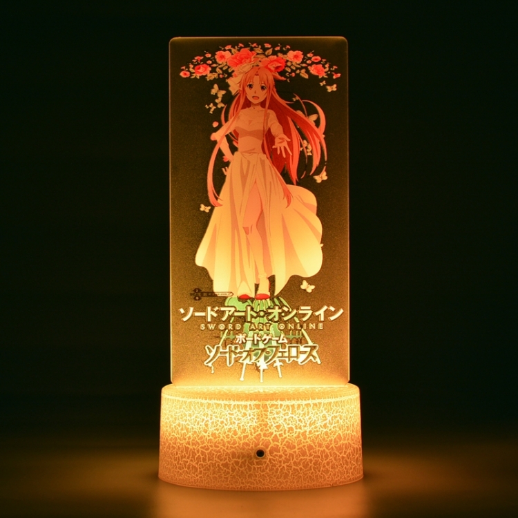 Sword Art Online Acrylic Night Light 16 Color-changing USB Interface Box Set 19X7X4CM white base