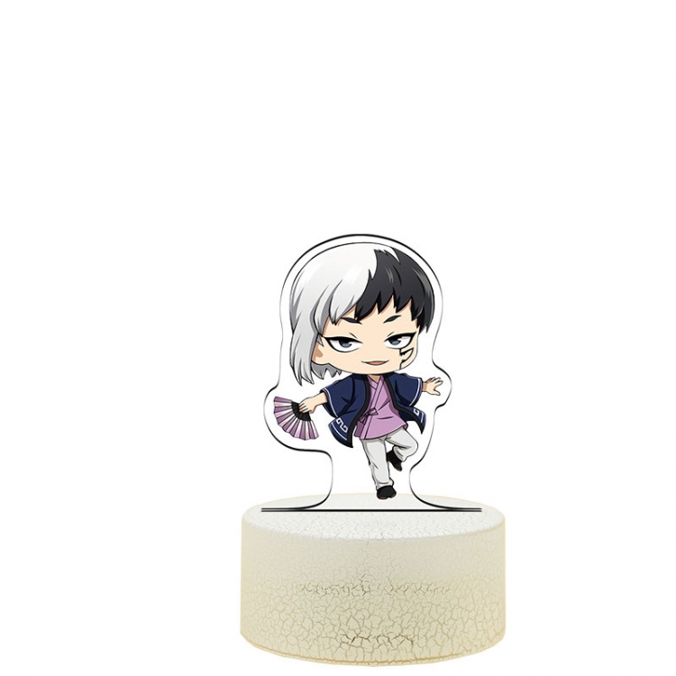 Dr.STONE Version Q Asagiri-Gen Acrylic night light 16 kinds of color changing USB interface box 14X7X4CM white base