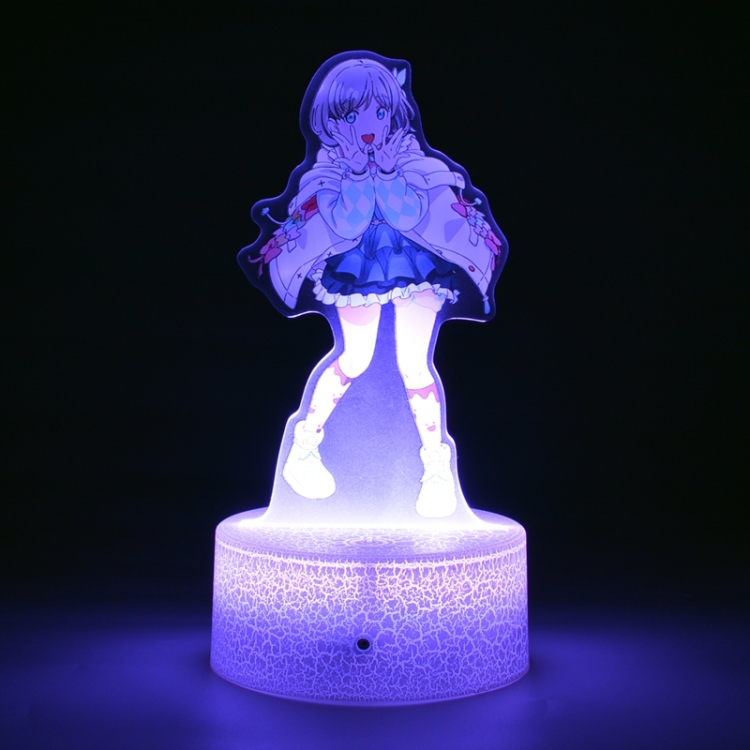 Love Live Acrylic Night Light 16 Color-changing USB Interface Box Set 19X7X4CM white base