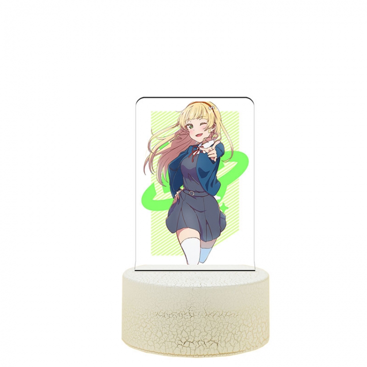 Love Live Acrylic night light 16 kinds of color changing USB interface box 14X7X4CM white base