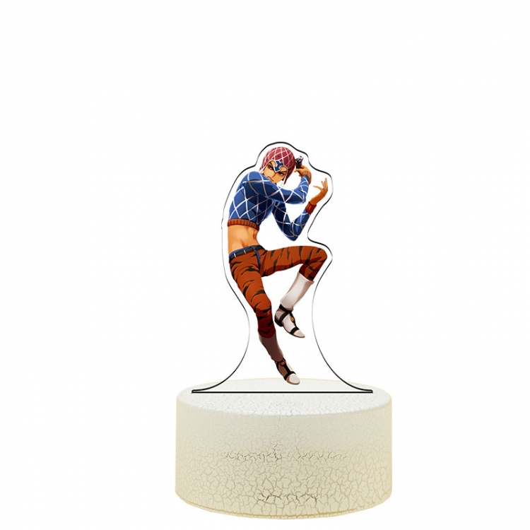 JoJos Bizarre Adventure Acrylic Night Light 16 Color-changing USB Interface Box Set 19X7X4CM white base