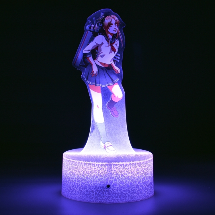 JoJos Bizarre Adventure Acrylic Night Light 16 Color-changing USB Interface Box Set 19X7X4CM white base