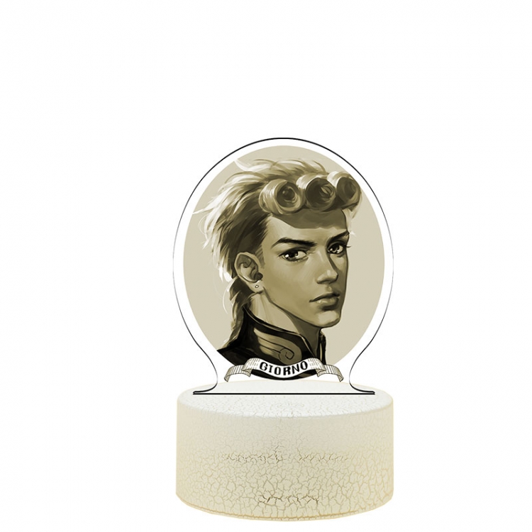 JoJos Bizarre Adventure Acrylic night light 16 kinds of color changing USB interface box 14X7X4CM white base