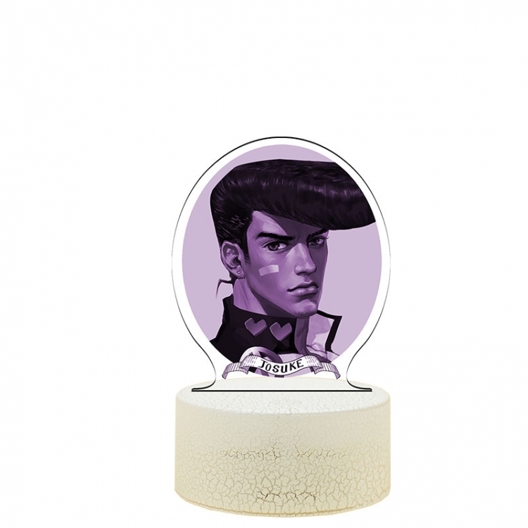 JoJos Bizarre Adventure Acrylic night light 16 kinds of color changing USB interface box 14X7X4CM white base