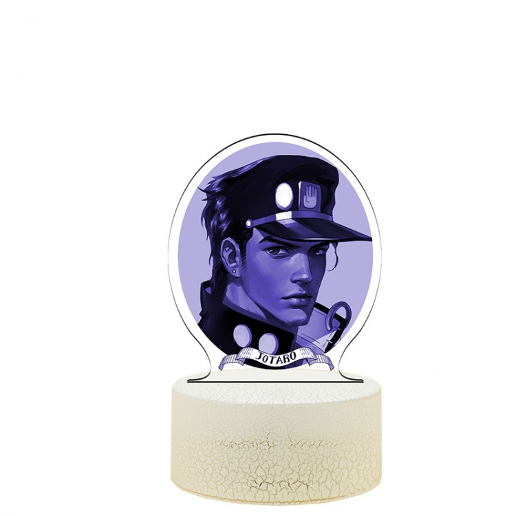 JoJos Bizarre Adventure Acrylic night light 16 kinds of color changing USB interface box 14X7X4CM white base