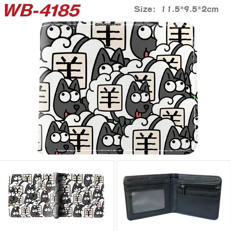 Sheep A Sheep Cartoon Game Color Half Fold Wallet 11.5X9X2CM  WB-4185A