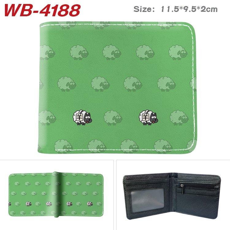 Sheep A Sheep Cartoon Game Color Half Fold Wallet 11.5X9X2CM WB-4188A