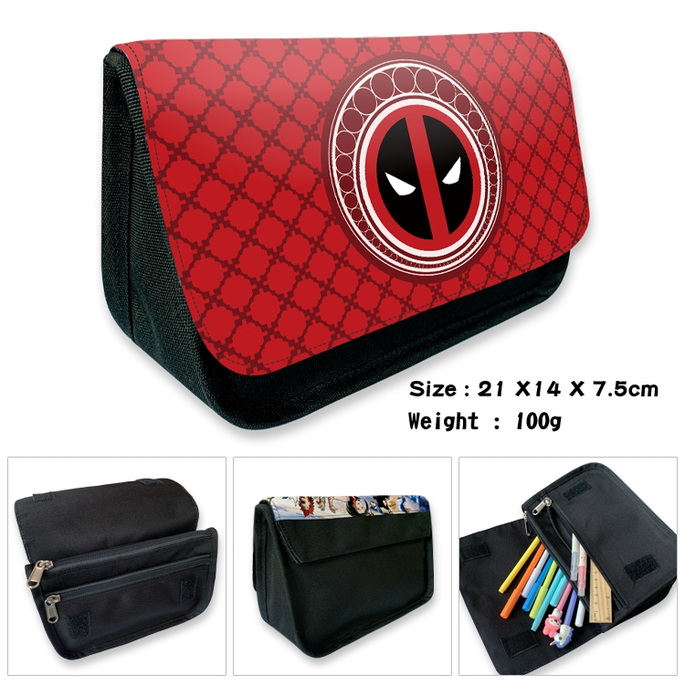 Superhero Velcro canvas zipper pencil case Pencil Bag 21×14×7.5cm
