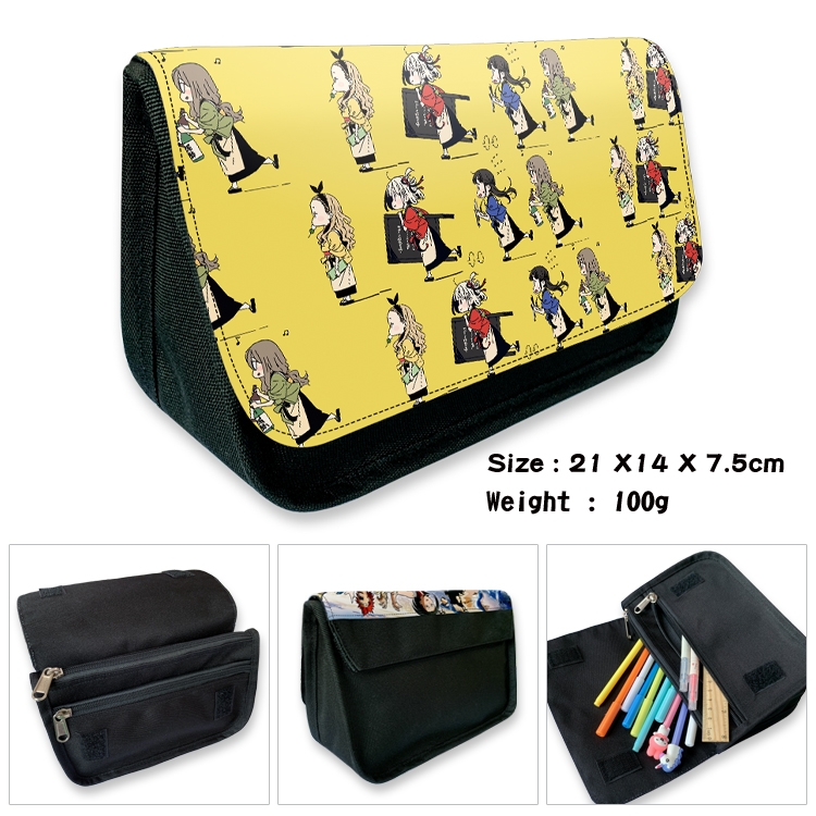 LycorisRecoil Velcro canvas zipper pencil case Pencil Bag 21×14×7.5cm