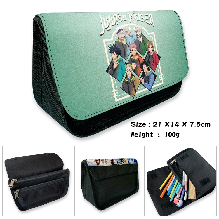 Jujutsu Kaisen Velcro canvas zipper pencil case Pencil Bag 21×14×7.5cm