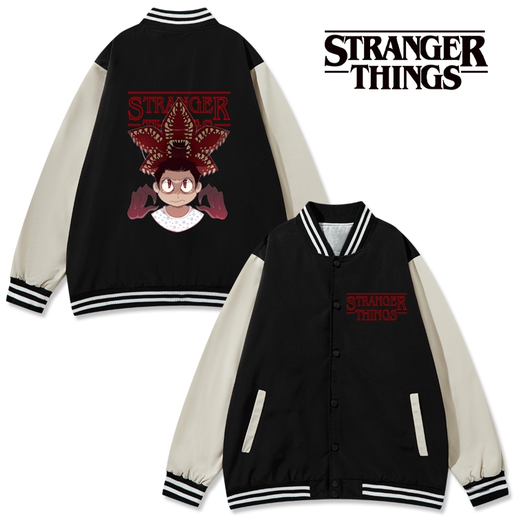 Stranger Things Anime color blocking button top coat from M to 3XL