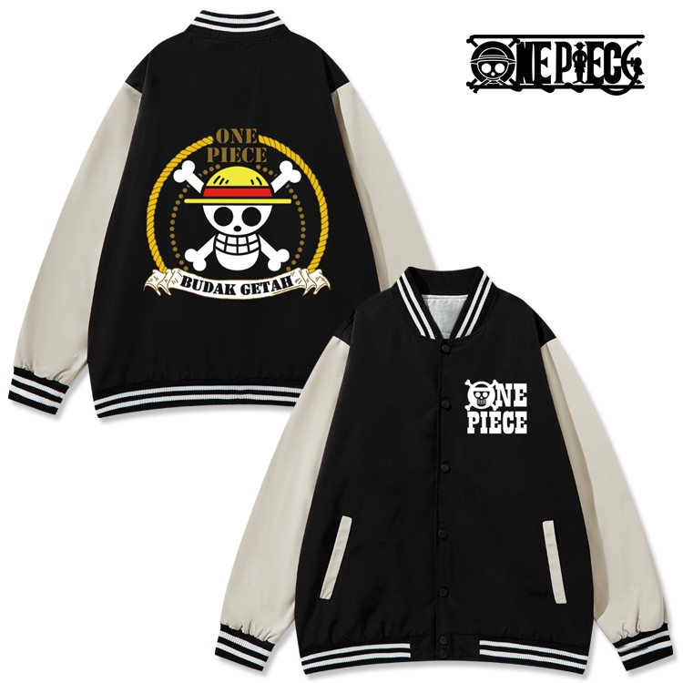 One Piece Anime color blocking button top coat from M to 3XL