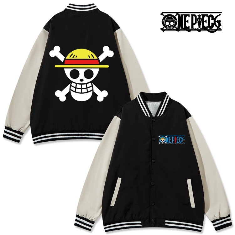 One Piece Anime color blocking button top coat from M to 3XL