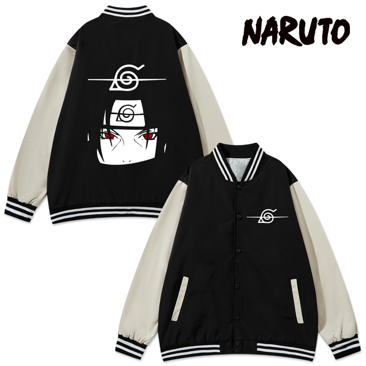 Naruto Anime color blocking button top coat from M to 3XL