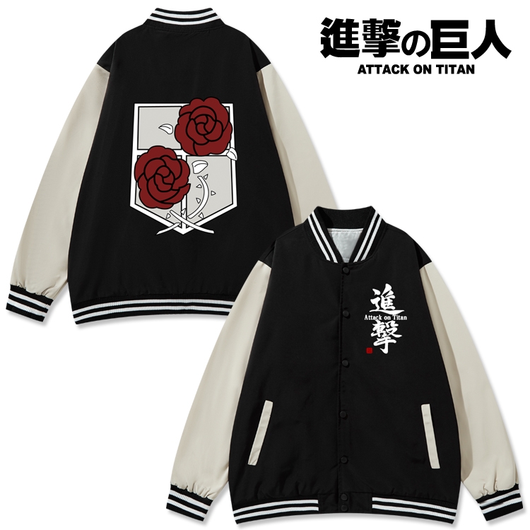 Shingeki no Kyojin Anime color blocking button top coat from M to 3XL