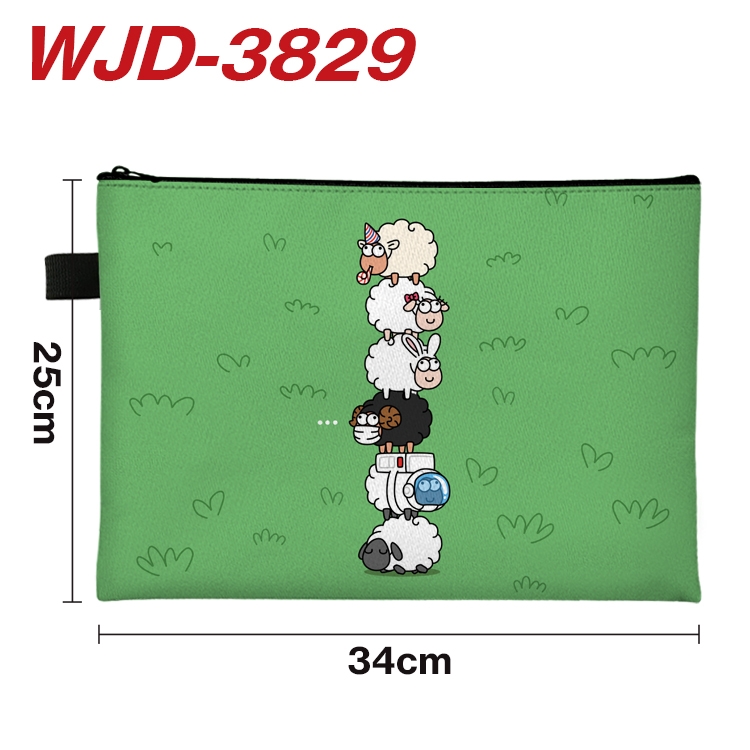 Sheep A Sheep Game Cartoon Full Color A4 Document Bag 34x25cm WJD-3829