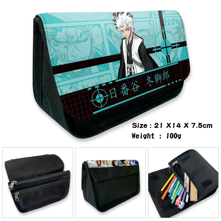 Bleach Velcro canvas zipper pencil case Pencil Bag 21×14×7.5cm