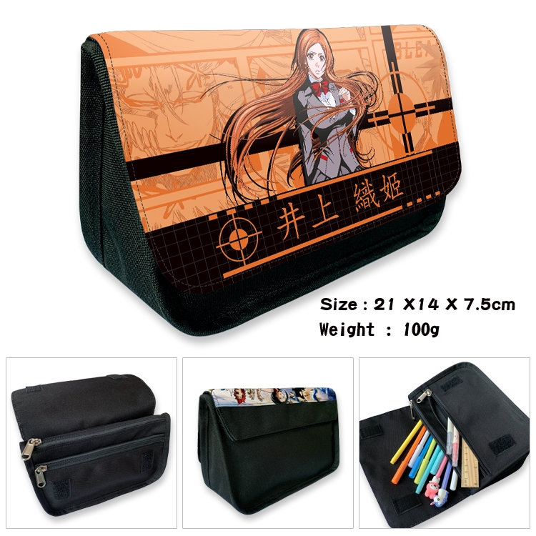 Bleach Velcro canvas zipper pencil case Pencil Bag 21×14×7.5cm