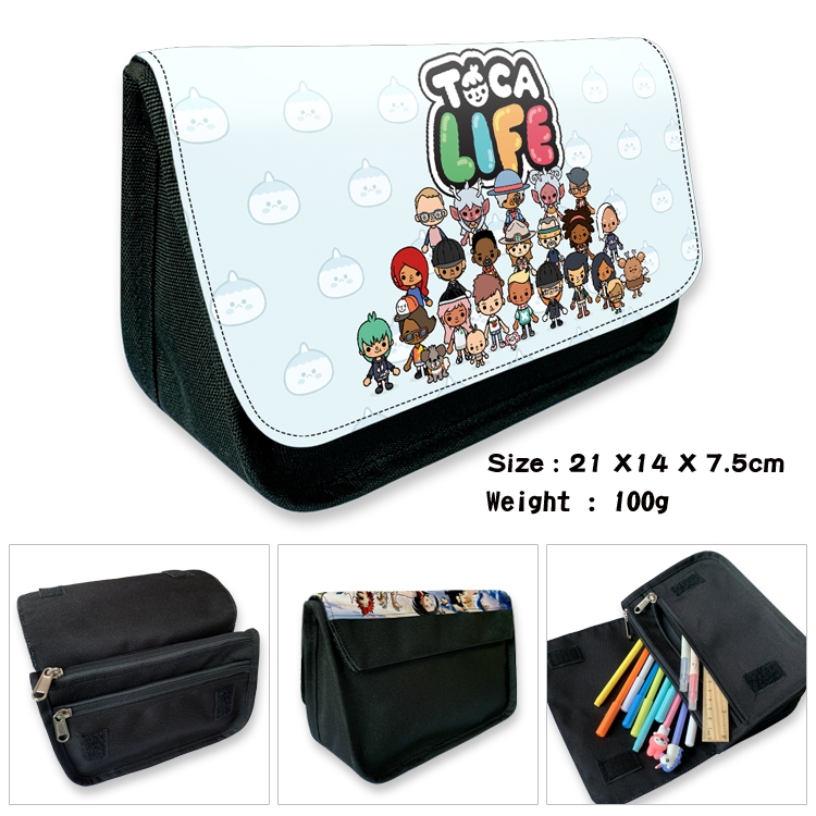toca life world Velcro canvas zipper pencil case Pencil Bag 21×14×7.5cm