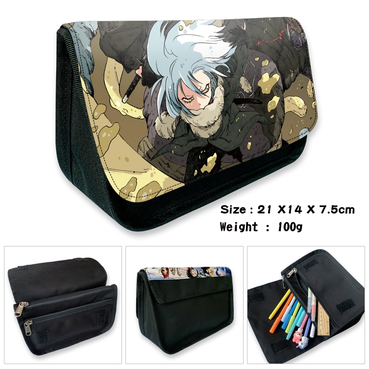 That Time I Got Slim Velcro canvas zipper pencil case Pencil Bag 21×14×7.5cm