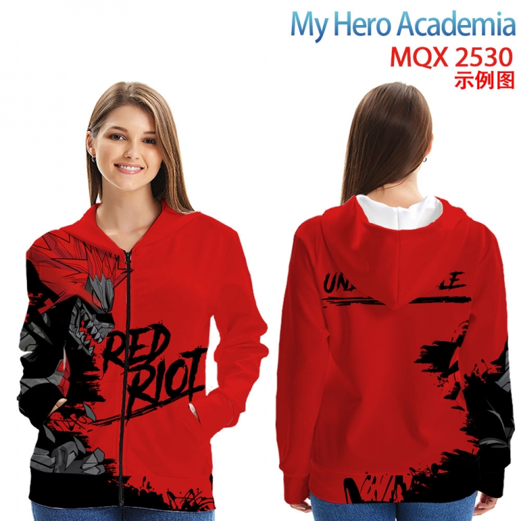 My Hero Academia Long Sleeve Zip Hood Patch Pocket Sweatshirt from 2XS to 4XL  MQX 2530