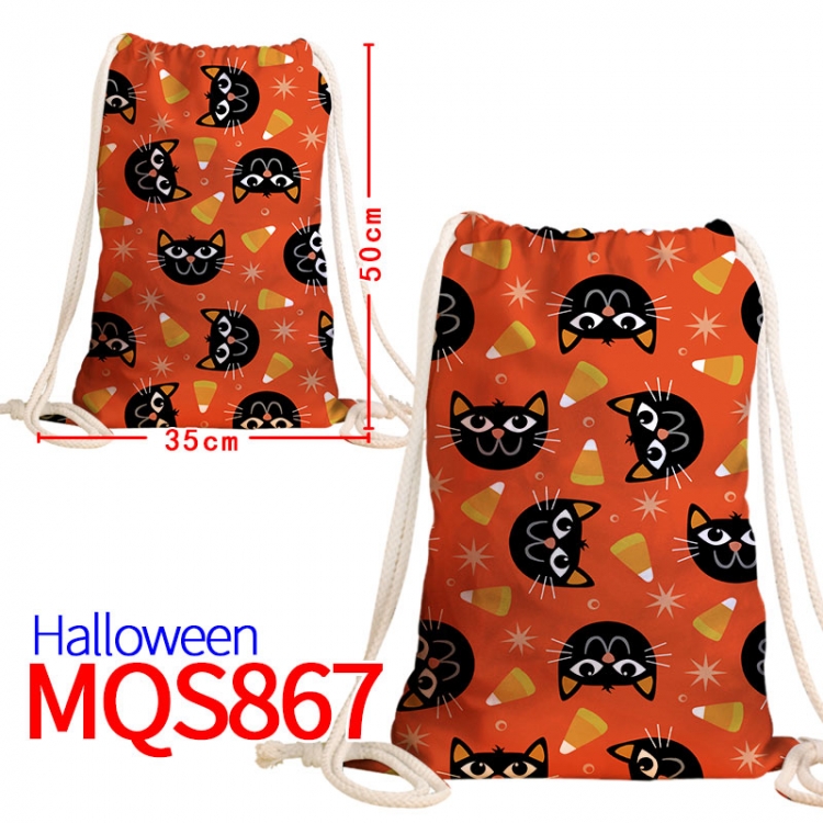 All Saints' Day Canvas drawstring bag 50x35cm MQS-867
