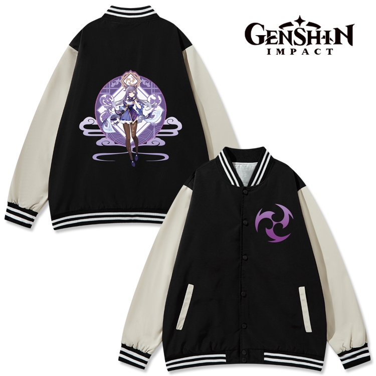 Genshin Impact Anime color blocking button top coat from M to 3XL
