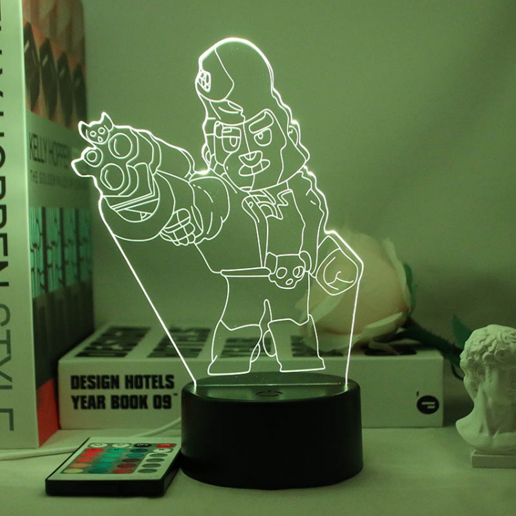 Brawl Stars European 3D night light USB touch switch colorful acrylic table lamp BLACK BASE 4572