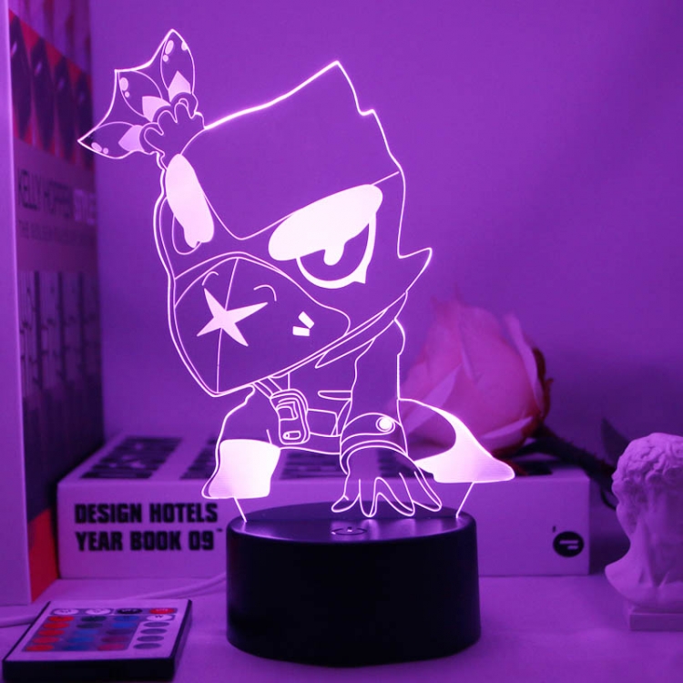 Brawl Stars European 3D night light USB touch switch colorful acrylic table lamp BLACK BASE 4587