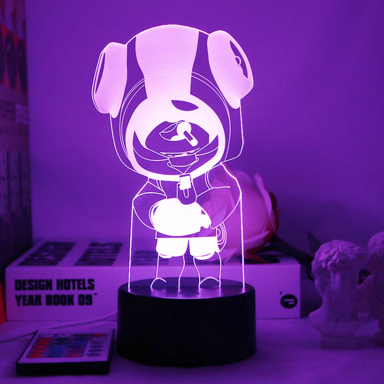 Brawl Stars European 3D night light USB touch switch colorful acrylic table lamp BLACK BASE 2821