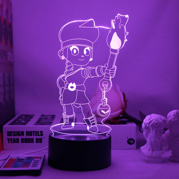 Brawl Stars European 3D night light USB touch switch colorful acrylic table lamp BLACK BASE 4556